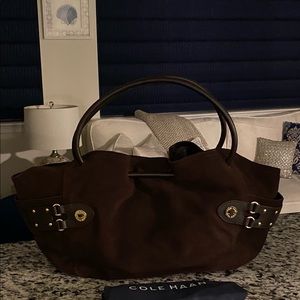 ✨NEW✨SALE✨Cole Haan Genevieve Style✨NWT✨RARE Chocolate Brown Suede & Leather Bag